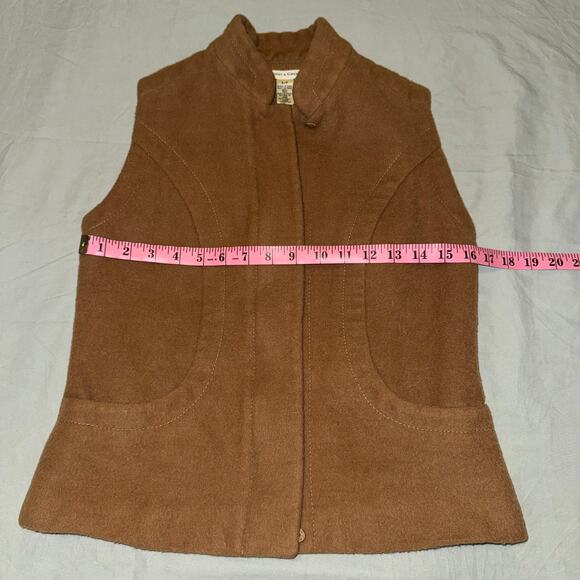 Fairway & Greene Tan Baby Alpaca Wool Golf Vest Women's Size S/P Made in Peru - Picture 4 of 9